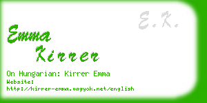 emma kirrer business card